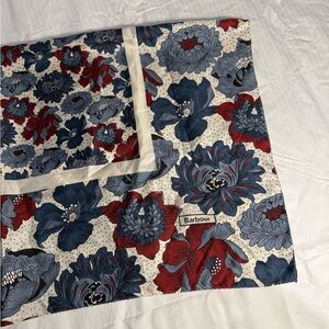Barbour Silk Scarf, Red and Blue